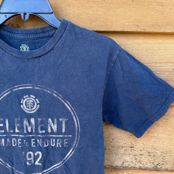 Element 92 Made to Endure Y2K Logo Graphic Navy Blue  Classic Skater Tee Shirt S - Picture 7 of 9